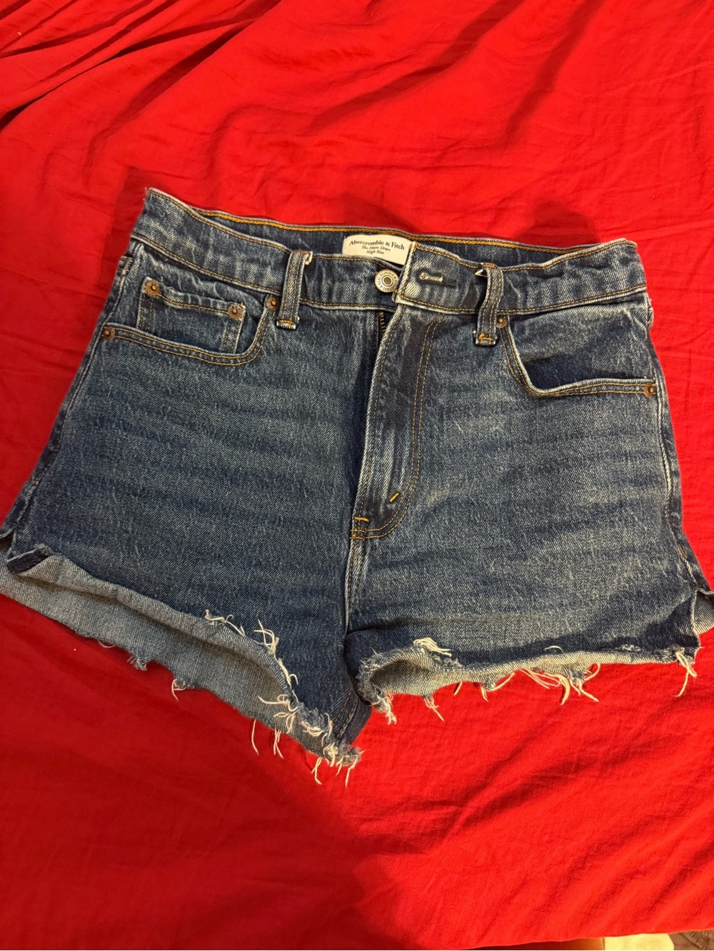 Abercrombie & Fitch Blue Distressed Denim Cutoff Shorts